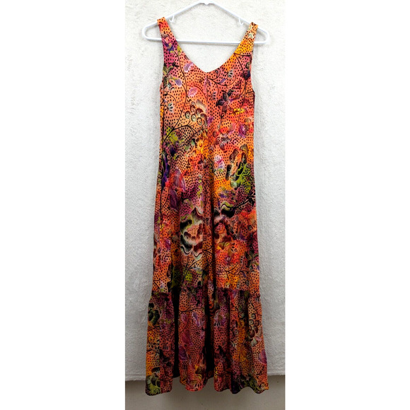 Peruvian Connection sz S Mid Length Dress sleeveless tank floral 1553 - Picture 3 of 5